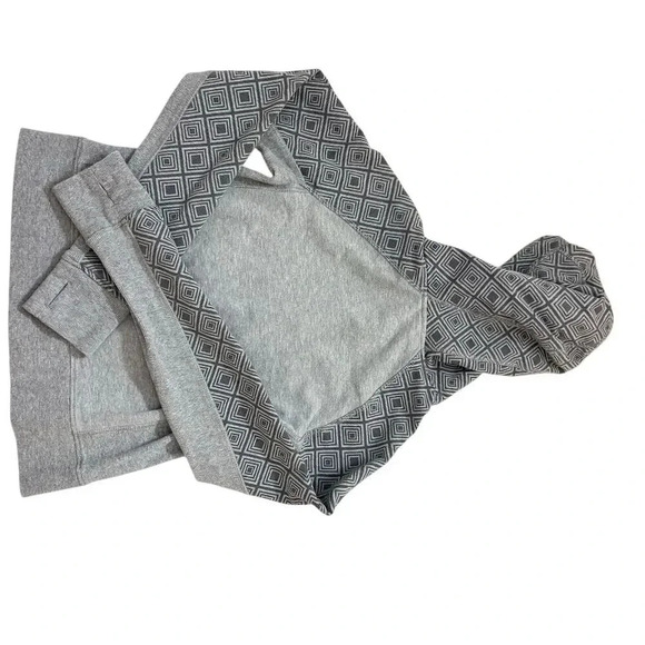 Danskin Girls' Full Zip Hoodie L Gray Pink Accents Geometric Pattern - Picture 5 of 5